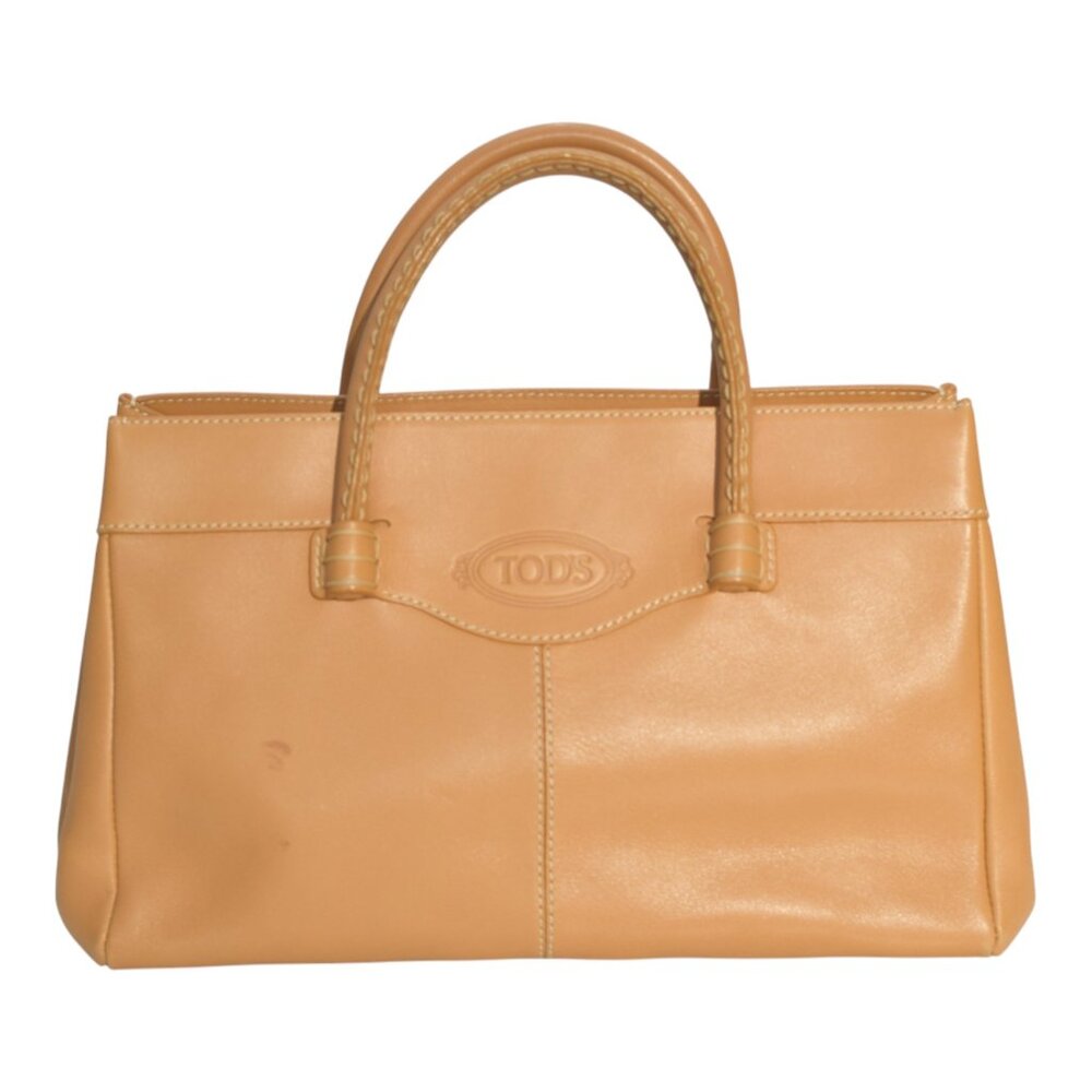 Tod's Caramel Leather Contrast stitching Top Handle Shoulder bag Handbag